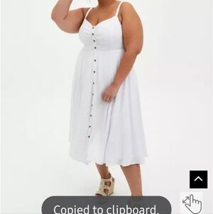 NWOT TORRID 2X Midi Textured Woven Button-Front Dress